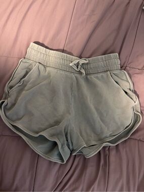 Fabletics Light Sage Green Drawstring Athletic Shorts